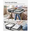 imageSONGMICS Luggage Rack Pack of 2 Luggage Racks for Guest Room Suitcase Stand Steel Frame Foldable for Bedroom Black URLR64B2Golden