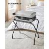 imageSONGMICS Luggage Rack Pack of 2 Luggage Racks for Guest Room Suitcase Stand Steel Frame Foldable for Bedroom Black URLR64B2Gray