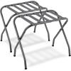 imageSONGMICS Luggage Rack Pack of 2 Luggage Racks for Guest Room Suitcase Stand Steel Frame Foldable for Bedroom Black URLR64B2Gray