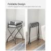 imageSONGMICS Luggage Rack Pack of 2 Luggage Racks for Guest Room Suitcase Stand Steel Frame Foldable for Bedroom Black URLR64B2Gray
