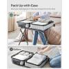 imageSONGMICS Luggage Rack Pack of 2 Luggage Racks for Guest Room Suitcase Stand Steel Frame Foldable for Bedroom Black URLR64B2Gray