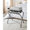 imageSONGMICS Luggage Rack Pack of 2 Luggage Racks for Guest Room Suitcase Stand Steel Frame Foldable for Bedroom Black URLR64B2Gray