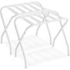 imageSONGMICS Luggage Rack Pack of 2 Luggage Racks for Guest Room Suitcase Stand Steel Frame Foldable for Bedroom Black URLR64B2White