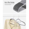 imageSONGMICS Pack of 50 Coat Hangers HeavyDuty Plastic Hangers NonSlip SpaceSaving Clothes Hangers 02 Inches Slim 165 Inches Wide 360 Swivel Silver Hook Light and Dark Gray UCRP20G50Light  Dark Gray