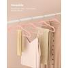 imageSONGMICS Pack of 50 Coat Hangers HeavyDuty Plastic Hangers NonSlip SpaceSaving Clothes Hangers 02 Inches Slim 165 Inches Wide 360 Swivel Silver Hook Light and Dark Gray UCRP20G50Light Pink  Rose Gold