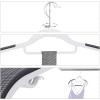 imageSONGMICS Pack of 50 Coat Hangers HeavyDuty Plastic Hangers NonSlip SpaceSaving Clothes Hangers 02 Inches Slim 165 Inches Wide 360 Swivel Silver Hook Light and Dark Gray UCRP20G50White  Dark Gray