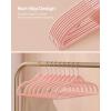 imageSONGMICS Pack of 50 Coat Hangers HeavyDuty Plastic Hangers NonSlip SpaceSaving Clothes Hangers 02 Inches Slim 165 Inches Wide 360 Swivel Silver Hook Light and Dark Gray UCRP20G50Light Pink  Rose Gold