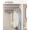 imageSONGMICS Pack of 50 Coat Hangers HeavyDuty Plastic Hangers NonSlip SpaceSaving Clothes Hangers 02 Inches Slim 165 Inches Wide 360 Swivel Silver Hook Light and Dark Gray UCRP20G50Light  Dark Gray