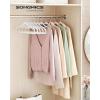imageSONGMICS Pack of 50 Coat Hangers HeavyDuty Plastic Hangers NonSlip SpaceSaving Clothes Hangers 02 Inches Slim 165 Inches Wide 360 Swivel Silver Hook Light and Dark Gray UCRP20G50White