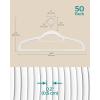 imageSONGMICS Pack of 50 Coat Hangers HeavyDuty Plastic Hangers NonSlip SpaceSaving Clothes Hangers 02 Inches Slim 165 Inches Wide 360 Swivel Silver Hook Light and Dark Gray UCRP20G50White