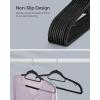 imageSONGMICS Pack of 50 Coat Hangers HeavyDuty Plastic Hangers NonSlip SpaceSaving Clothes Hangers 02 Inches Slim 165 Inches Wide 360 Swivel Silver Hook Light and Dark Gray UCRP20G50Black