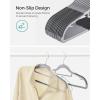imageSONGMICS Pack of 50 Coat Hangers HeavyDuty Plastic Hangers NonSlip SpaceSaving Clothes Hangers 02 Inches Slim 165 Inches Wide 360 Swivel Silver Hook Light and Dark Gray UCRP20G50Light  Dark Gray