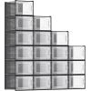 imageSONGMICS Shoe Boxes Pack of 12 Shoe Storage Organizers Stackable Clear Plastic Boxes for Closet Sneakers 91 x 131 x 56 Inches Fit up to US Size 11 Transparent and White ULSP12SWTTransparent  Black