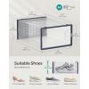 imageSONGMICS Shoe Boxes Pack of 12 Shoe Storage Organizers Stackable Clear Plastic Boxes for Closet Sneakers 91 x 131 x 56 Inches Fit up to US Size 11 Transparent and White ULSP12SWTTransparent  Charcoal Blue