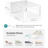 imageSONGMICS Shoe Boxes Pack of 12 Shoe Storage Organizers Stackable Clear Plastic Boxes for Closet Sneakers 91 x 131 x 56 Inches Fit up to US Size 11 Transparent and White ULSP12SWTTransparent  White