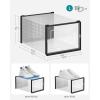 imageSONGMICS Shoe Boxes Pack of 12 Shoe Storage Organizers Stackable Clear Plastic Boxes for Closet Sneakers 91 x 131 x 56 Inches Fit up to US Size 11 Transparent and White ULSP12SWTTransparent  Black