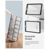 imageSONGMICS Shoe Boxes Pack of 12 Shoe Storage Organizers Stackable Clear Plastic Boxes for Closet Sneakers 91 x 131 x 56 Inches Fit up to US Size 11 Transparent and White ULSP12SWTTransparent  Black
