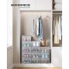 imageSONGMICS Shoe Boxes Pack of 12 Shoe Storage Organizers Stackable Clear Plastic Boxes for Closet Sneakers 91 x 131 x 56 Inches Fit up to US Size 11 Transparent and White ULSP12SWTTransparent  Gray