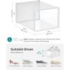 imageSONGMICS Shoe Boxes Pack of 12 Shoe Storage Organizers Stackable Clear Plastic Boxes for Closet Sneakers 91 x 131 x 56 Inches Fit up to US Size 11 Transparent and White ULSP12SWTTransparent  White