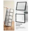 imageSONGMICS Shoe Boxes Pack of 12 Shoe Storage Organizers Stackable Clear Plastic Boxes for Closet Sneakers 91 x 131 x 56 Inches Fit up to US Size 11 Transparent and White ULSP12SWTTransparent  Black
