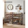 imageSONGMICS Shoe Rack 12Tier Shoe Organizer Metal Shoe Storage for Garage Entryway Set of 2 6Tier Stackable Shoe Shelf with Adjustable Flat or Angled Shelves Holds 4860 Pairs Black ULMR12BBronze