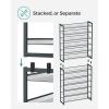 imageSONGMICS Shoe Rack 12Tier Shoe Organizer Metal Shoe Storage for Garage Entryway Set of 2 6Tier Stackable Shoe Shelf with Adjustable Flat or Angled Shelves Holds 4860 Pairs Black ULMR12BCool Gray