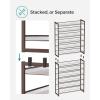 imageSONGMICS Shoe Rack 12Tier Shoe Organizer Metal Shoe Storage for Garage Entryway Set of 2 6Tier Stackable Shoe Shelf with Adjustable Flat or Angled Shelves Holds 4860 Pairs Black ULMR12BBronze