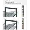imageSONGMICS Shoe Rack 12Tier Shoe Organizer Metal Shoe Storage for Garage Entryway Set of 2 6Tier Stackable Shoe Shelf with Adjustable Flat or Angled Shelves Holds 4860 Pairs Black ULMR12BCool Gray