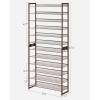 imageSONGMICS Shoe Rack 12Tier Shoe Organizer Metal Shoe Storage for Garage Entryway Set of 2 6Tier Stackable Shoe Shelf with Adjustable Flat or Angled Shelves Holds 4860 Pairs Black ULMR12BBronze