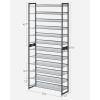 imageSONGMICS Shoe Rack 12Tier Shoe Organizer Metal Shoe Storage for Garage Entryway Set of 2 6Tier Stackable Shoe Shelf with Adjustable Flat or Angled Shelves Holds 4860 Pairs Black ULMR12BCool Gray