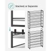 imageSONGMICS Shoe Rack 12Tier Shoe Organizer Metal Shoe Storage for Garage Entryway Set of 2 6Tier Stackable Shoe Shelf with Adjustable Flat or Angled Shelves Holds 4860 Pairs Black ULMR12BBlack