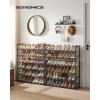 imageSONGMICS Shoe Rack 12Tier Shoe Organizer Metal Shoe Storage for Garage Entryway Set of 2 6Tier Stackable Shoe Shelf with Adjustable Flat or Angled Shelves Holds 4860 Pairs Black ULMR12BCool Gray