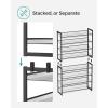 imageSONGMICS Shoe Rack 8Tier Shoe Organizer Metal Rack for Garage Set of 2 4Tier Stackable Shelf with Adjustable Flat or Angled Shelves 3240 Pairs Ink Black ULMR08BInk Black