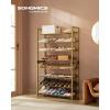 imageSONGMICS Shoe Rack 8Tier Shoe Organizer Metal Rack for Garage Set of 2 4Tier Stackable Shelf with Adjustable Flat or Angled Shelves 3240 Pairs Ink Black ULMR08BPale Gold