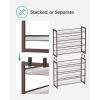 imageSONGMICS Shoe Rack 8Tier Shoe Organizer Metal Rack for Garage Set of 2 4Tier Stackable Shelf with Adjustable Flat or Angled Shelves 3240 Pairs Ink Black ULMR08BBronze