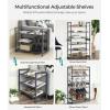 imageSONGMICS Shoe Rack 8Tier Shoe Organizer Metal Rack for Garage Set of 2 4Tier Stackable Shelf with Adjustable Flat or Angled Shelves 3240 Pairs Ink Black ULMR08BCharcoal Gray
