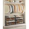 imageSONGMICS Shoe Rack 8Tier Shoe Organizer Metal Rack for Garage Set of 2 4Tier Stackable Shelf with Adjustable Flat or Angled Shelves 3240 Pairs Ink Black ULMR08BCharcoal Gray