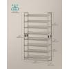 imageSONGMICS Shoe Rack 8Tier Shoe Organizer Metal Rack for Garage Set of 2 4Tier Stackable Shelf with Adjustable Flat or Angled Shelves 3240 Pairs Ink Black ULMR08BCappuccino Beige