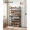 imageSONGMICS Shoe Rack 8Tier Shoe Organizer Metal Rack for Garage Set of 2 4Tier Stackable Shelf with Adjustable Flat or Angled Shelves 3240 Pairs Ink Black ULMR08BCharcoal Gray
