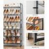 imageSONGMICS Shoe Rack 8Tier Shoe Organizer Metal Rack for Garage Set of 2 4Tier Stackable Shelf with Adjustable Flat or Angled Shelves 3240 Pairs Ink Black ULMR08BCharcoal Gray