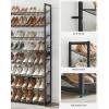 imageSONGMICS Shoe Rack 8Tier Shoe Organizer Metal Rack for Garage Set of 2 4Tier Stackable Shelf with Adjustable Flat or Angled Shelves 3240 Pairs Ink Black ULMR08BInk Black