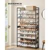 imageSONGMICS Shoe Rack 8Tier Shoe Organizer Metal Rack for Garage Set of 2 4Tier Stackable Shelf with Adjustable Flat or Angled Shelves 3240 Pairs Ink Black ULMR08BInk Black