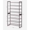 imageSONGMICS Shoe Rack 8Tier Shoe Organizer Metal Rack for Garage Set of 2 4Tier Stackable Shelf with Adjustable Flat or Angled Shelves 3240 Pairs Ink Black ULMR08BBronze