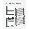 imageSONGMICS Shoe Rack 8Tier Shoe Organizer Metal Rack for Garage Set of 2 4Tier Stackable Shelf with Adjustable Flat or Angled Shelves 3240 Pairs Ink Black ULMR08BCharcoal Gray