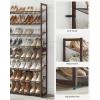 imageSONGMICS Shoe Rack 8Tier Shoe Organizer Metal Rack for Garage Set of 2 4Tier Stackable Shelf with Adjustable Flat or Angled Shelves 3240 Pairs Ink Black ULMR08BBronze