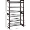 imageSONGMICS Shoe Rack 8Tier Shoe Organizer Metal Rack for Garage Set of 2 4Tier Stackable Shelf with Adjustable Flat or Angled Shelves 3240 Pairs Ink Black ULMR08BBronze