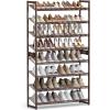 imageSONGMICS Shoe Rack 8Tier Shoe Organizer Metal Rack for Garage Set of 2 4Tier Stackable Shelf with Adjustable Flat or Angled Shelves 3240 Pairs Ink Black ULMR08BBronze