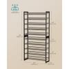 imageSONGMICS Shoe Rack 8Tier Shoe Organizer Metal Rack for Garage Set of 2 4Tier Stackable Shelf with Adjustable Flat or Angled Shelves 3240 Pairs Ink Black ULMR08BInk Black
