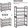 imageSONGMICS Shoe Rack 8Tier Shoe Organizer Metal Rack for Garage Set of 2 4Tier Stackable Shelf with Adjustable Flat or Angled Shelves 3240 Pairs Ink Black ULMR08BBronze