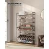 imageSONGMICS Shoe Rack 8Tier Shoe Organizer Metal Rack for Garage Set of 2 4Tier Stackable Shelf with Adjustable Flat or Angled Shelves 3240 Pairs Ink Black ULMR08BCappuccino Beige